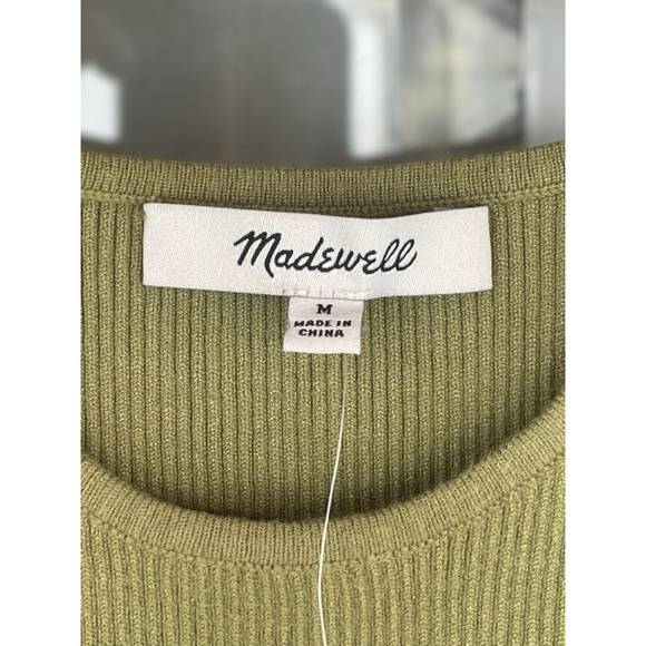 Madewell Women's Medium Green Signature Knit Cutaway Ribbed Sweater Tank Top - Picture 8 of 14